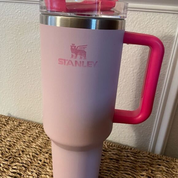 Stanley 40 Ounce Metal Light Pink Dark Pink Tumbler - Picture 2 of 14